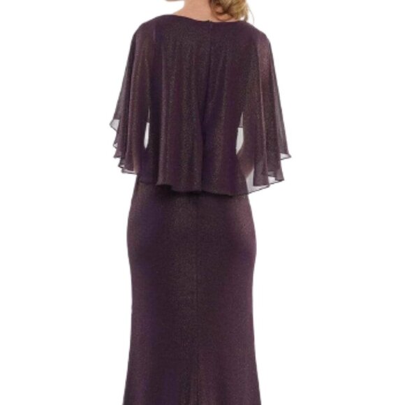 NWT Marsoni by Colors MV1130 Chiffon Mother of the Bride Dress Eggplant Size 18 - Picture 3 of 8
